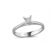 0,11 Karat Pırlanta Tektaş Yüzük - 1