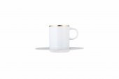Porland Glamorous Turkuaz Tabaklı Kahve Fincanı 8Scc  04A+P021741 - 2