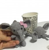 Maskot Fil Amigurumi Organik Anahtarlık ve Bardak Altlığı - 1