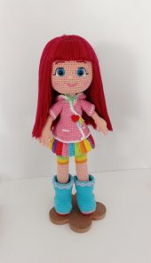 Gökkuşağı Ruby Bebek Amigurumi Organik Oyuncak - 1
