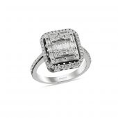 0,69 KARAT PIRLANTA BAGET YÜZÜK - 1