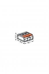 Wago Çok Amaçlı Konnektör 3x4mm (50ad) WAG221413 - 2