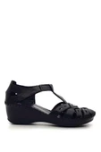 VENÜS 22793083 DOLGU TOPUK YANLARI AÇIK DERİ KADIN SANDALET - 1