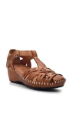 VENÜS 22793083 DOLGU TOPUK YANLARI AÇIK DERİ KADIN SANDALET - 12