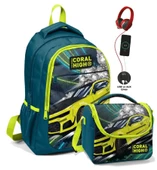 Coral High Erkek Çocuk Okul Çantası ve Beslenme Çantası Seti - Nefti Sarı Araba thumbnail 1