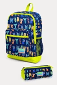 Coral High Kids Lacivert Neon Sarı Monster Desenli 2'li Okul Çanta Seti - Erkek Çocuk thumbnail 1