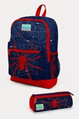 Coral High Kids Lacivert Kırmızı Örümcek Desenli 2'li Okul Çanta Seti - Erkek Çocuk thumbnail 1