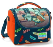 Coral High Okul Çantası ve Termal Beslenme Çanta Seti - Erkek Çocuk Çivit Turuncu Kaykay USB ve AUX Çıkışlı thumbnail 4