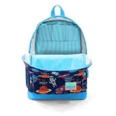 Coral High Okul Çantası ve Beslenme Çantası Seti - Erkek Çocuk Mavi Lacivert Uzay - USB Soketli thumbnail 3