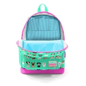 Coral High Okul Çantası ve Beslenme Çantası Seti - Kız Çocuk Yeşil Pembe Köpek - USB Soketli thumbnail 3