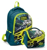 Coral High Okul Sırt ve Beslenme Çantası Seti - Erkek Çocuk Nefti Sarı Araba thumbnail 1