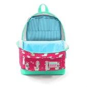 Coral High Okul Çantası ve Beslenme Çantası Seti - Kız Çocuk Yeşil Kırmızı Lama - USB Soketli thumbnail 3