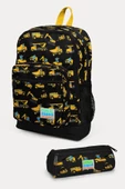 Coral High Kids Siyah Sarı İş Makinesi Desenli 2'li Okul Çanta Seti - Erkek Çocuk thumbnail 1