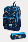 Coral High Kids Lacivert Mavi Dinazor Desenli 2'li Okul Çanta Seti - Erkek Çocuk thumbnail 1