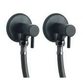 FKN İkili Çubuk Başlı Pirinç Siyah Taharet Musluğu Spiralli - 1