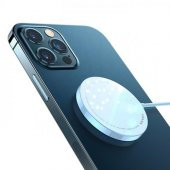 Coofbe Mıknatıslı Magsafe Uyumlu 15W İphone Şarj İphone 12 13 14 Pro Max Şarj Ultra İnce Wireless Şarj - 1