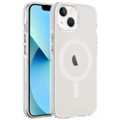 Smcase Apple iPhone 13 Kılıf Flex Tuşlu Magsafeli C-Pro Arkası Buzlu Transparan - 1