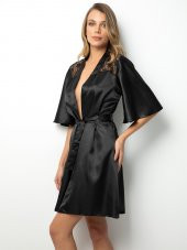 Sırtı Dantelli Saten Sabahlık thumbnail 3