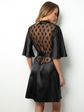 Sırtı Dantelli Saten Sabahlık thumbnail 5