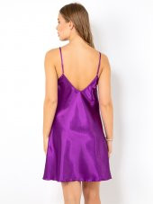 Yırtmaçlı Dantel Detaylı Saten Gecelik thumbnail 6