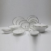Evaliza Coupe Paisley Platin Yemek Takımı 60 Parça - 1