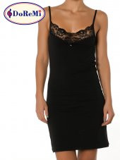 Ayarlanabilir Askılı Dantel Detaylı Penye Gecelik thumbnail 3