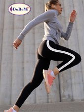 Active Sportive Çizgili Tayt - 5