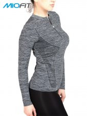 Kadın Tides Fermuar Yakalı Uzun Kollu Dikişsiz Spor Tişört thumbnail 5