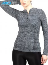 Kadın Tides Fermuar Yakalı Uzun Kollu Dikişsiz Spor Tişört thumbnail 11