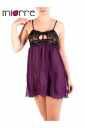 Ince Askılı Dantelli Transparan Gecelik thumbnail 1