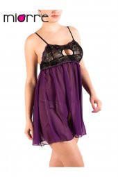 Ince Askılı Dantelli Transparan Gecelik thumbnail 2