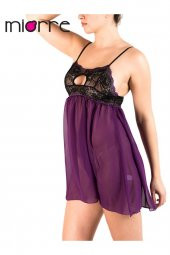 Ince Askılı Dantelli Transparan Gecelik thumbnail 3