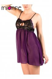 Ince Askılı Dantelli Transparan Gecelik thumbnail 5