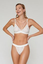 Velvet Dantelli Üçgen Pudra Bralet Takım thumbnail 3