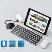 Coofbe İPhone İpad HDMI Görüntü Aktarım Kiti İphone Otg HDMI USB TF SD Okuyucu Av Adaptör İphone HUB - 4