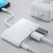 Coofbe İPhone İpad HDMI Görüntü Aktarım Kiti İphone Otg HDMI USB TF SD Okuyucu Av Adaptör İphone HUB - 5