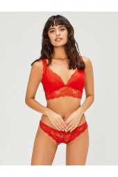 Kadın Haki Yeşil Perfero Desteksiz Dantelli Sütyen Külot Takım thumbnail 1