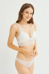 Perfero Desteksiz Dantelli Sütyen Külot Takım Beyaz thumbnail 1