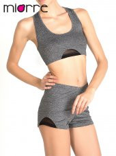 Tül Detaylı Sırtı Çapraz Askılı Spor Şortlu Büstiyer Takım thumbnail 2