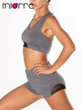 Tül Detaylı Sırtı Çapraz Askılı Spor Şortlu Büstiyer Takım thumbnail 4