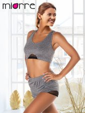 Tül Detaylı Sırtı Çapraz Askılı Spor Şortlu Büstiyer Takım thumbnail 5