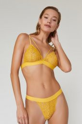 Velvet Dantelli Üçgen Pudra Bralet Takım thumbnail 1