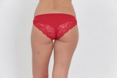 Ön ve Arkası Dantelli Düşük Bel Slim Külot Kırmızı thumbnail 3