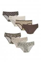 Kadın Pamuklu Bato Külot(yüksek Belli) Haki Yeşil 7li Paket thumbnail 1