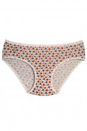 Kadın Turuncu Tonlarında Çiçek Desenli Pamuklu Bato Külot  7li Paket thumbnail 7