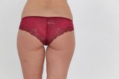 Arkası Full Dantelli Düşük Bel Slim Külot Bordo thumbnail 3