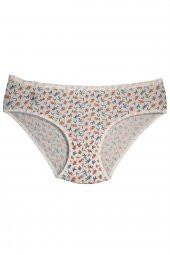 Kadın Turuncu Tonlarında Çiçek Desenli Pamuklu Bato Külot  7li Paket thumbnail 3