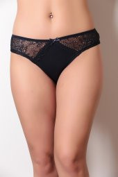 Dantel ve Fiyonk Detaylı Kadın Günlük Külot Siyah thumbnail 1