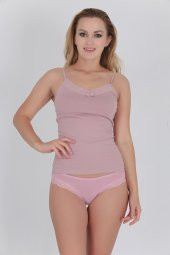 Dantelli Kadın Atlet Külot Takım Gül Kurusu thumbnail 1