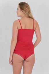 Dantelli Kadın Atlet Külot Takım Kırmızı thumbnail 3